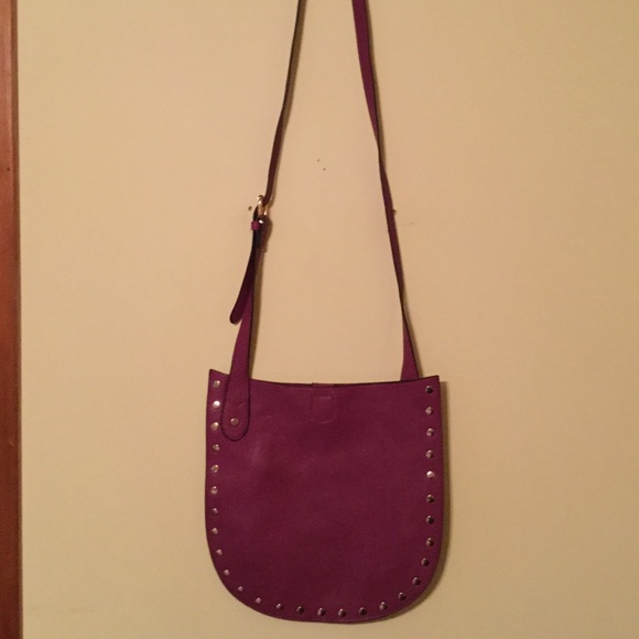 Purple Leather Crossbody NWOT - Picture 2 of 3